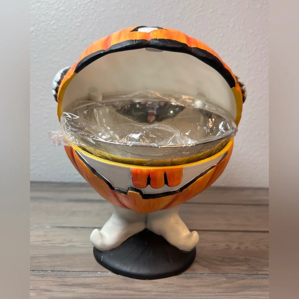 Department 56 Flip Top Ghost in Pumpkin Costume Candy‎ Dish NEW 2002 W/Box